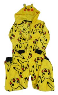 Žluto-černá plyšová kombinéza s Pikachu a kapucí George