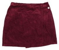 Vínová manšestrová sukně PRIMARK
