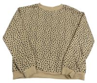 Béžovo-černá vzorovaná oversize mikina H&M