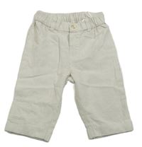 Šedobéžovo-plátěné kalhoty H&M