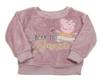 Starorůžová plyšová mikina s Peppa Pig Nutmeg
