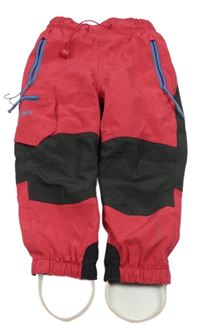 Červeno-černé outdoorové kalhoty s kapsou