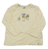 Vanilkové triko se zvířátky 