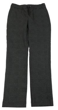 Tmavošedé kostkované melírované chino slavnostní kalhoty JACK&JONES