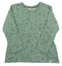 Khaki triko s obrázky Liegelind