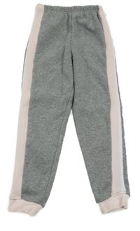 Šedo-světlerůžovo-bílé teplé tepláky INFINITY KIDS