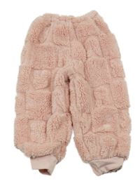 Světlerůžové chlupaté kalhoty se zajíčky 