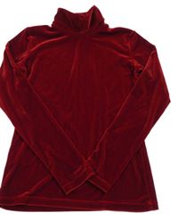 Červený lesklý sametový rolák Pimkie