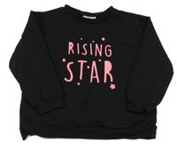 Černá mikina s růžovými nápisy a hvězdičkami LC WaIKIKI