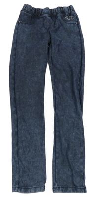 Tmavomodré plísňové džegíny s květy S. Oliver