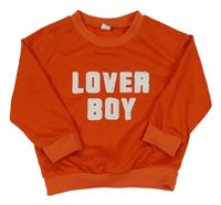 Tmavooranžová mikina s nápisy SHEIN