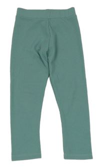 Olivové žebrované teplákové legíny 