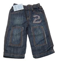 Nové - tmavomodré rifle s číslem Happy Puppy 