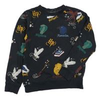 Černá mikina se zvířaty - logy - Harry Potter H&M