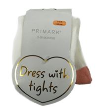 Nové - bílo-starorůžové punčocháče PRIMARK