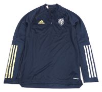 Tmavomodrá fukční sportovní mikina se znakem Adidas