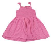 Růžové žabičkové bavlněné šaty Pep&Co