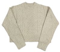 Béžový melírovaný crop svetr Primark