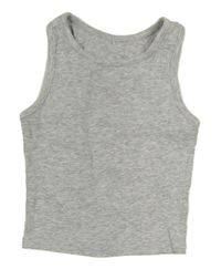 Světlešedý melírovaný žebrovaný crop top George