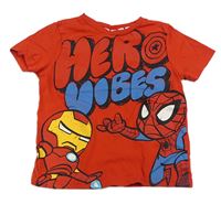 Červené tričko se Spidermanem a Iron Manem George