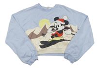 Světlemodrá crop mikina s Mickeym H&M