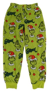 Zelené plyšové pyžamové kalhoty s Grinchcem Primark