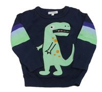 Tmavomodrý svetr s dinosaurem Bluezoo