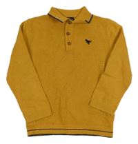 Medový polo svetr s výšivkou Next