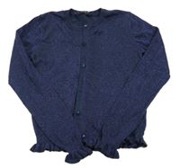 Tmavomodrý třpytivý propínací crop svetr George