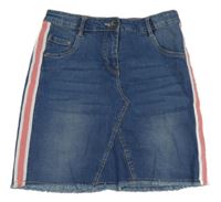 Modrá riflová sukně s pruhy Alive