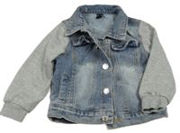 Modro-šedá riflovo/tepláková bunda Shein