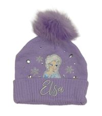 Lila pletená čepice s Elsou a bambulí Primark