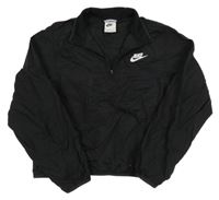 Černá šusťáková crop bunda s logem Nike