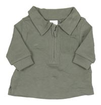 Zelenošedá polo mikina s kapsou Next