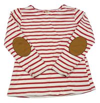Smetanovo-červené pruhované triko