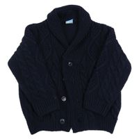 Tmavomodrý propínací svetr Sardon