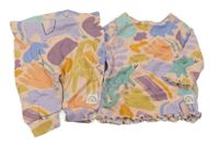 Růžovo-barevné vzorované žebrované pyžamo Next