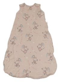 Růžový zateplený spací pytel s myškami George