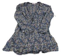 Tmavomodré vzorované lehké šaty Yigga