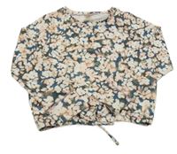 Khaki-růžová květovaná sportovní mikina OshKosh