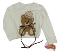 Nové - Smetanová mikina s medvědem