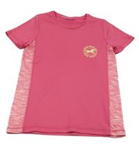 Tmavorůžovo-melírované sportovní tričko s jednorožcem BPC