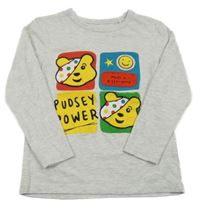 Světlešedé melírované triko s Pudseym George