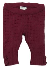 Vínové vzorované pletené tepláky Primark