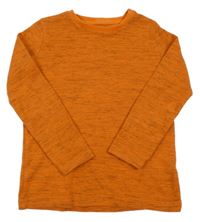 Cihlové melírované žebrované triko Tu