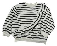 Bílo-černá pruhovaná mikina s volánem H&M