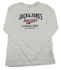 Bílé triko s nápisem Jack & Jones