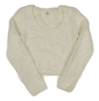 Bílý chlupatý crop svetr H&M