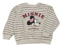 Béžovo-černá pruhovaná mikina s Minnie H&M