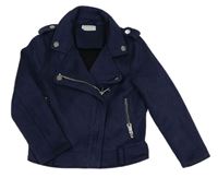 Tmavomodrý semišový crop křivák Matalan